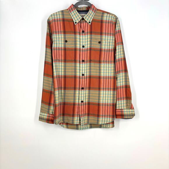 L.L. Bean Button Down Shirt Mens S Plaid Slightly Fitted Organic Cotton Gorpcore - Picture 1 of 8